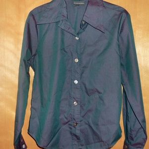 Banana Republic Iridescent Long Sleeve Button Sz M